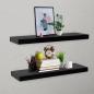 Preview: ARDEBO.de - Schweberegale 2 Stk. Schwarz 80x20x3,8 cm