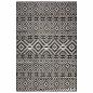 Preview: ARDEBO.de - Outdoor-Teppich Flachgewebe 140x200 cm Schwarz Gestreift