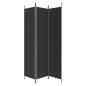 Preview: 3-tlg. Paravent Schwarz 150x220 cm Stoff