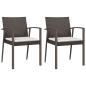Preview: Gartenst?hle mit Kissen 2 Stk. Braun 56,5x57x83 cm Poly Rattan