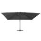 Preview: Ampelschirm mit LED-Beleuchtung Alu-Mast 400x300 cm Anthrazit