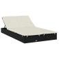 Preview: 2-Personen-Sonnenliege mit Dach Schwarz 213x118x97 Poly Rattan