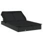 Preview: 2-Personen-Sonnenliege mit Dach Schwarz 213x118x97 Poly Rattan