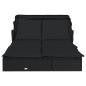 Preview: 2-Personen-Sonnenliege mit Dach Schwarz 213x118x97 Poly Rattan