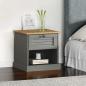 Preview: ARDEBO.de - Nachttisch VIGO Grau 42x35x42 cm Massivholz Kiefer