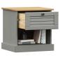 Preview: Nachttisch VIGO Grau 42x35x42 cm Massivholz Kiefer
