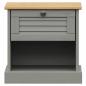 Preview: Nachttisch VIGO Grau 42x35x42 cm Massivholz Kiefer