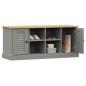 Preview: Schuhbank VIGO Grau 106x35x45 cm Massivholz Kiefer