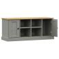 Preview: Schuhbank VIGO Grau 106x35x45 cm Massivholz Kiefer