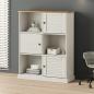 Preview: ARDEBO.de - B?cherregal VIGO Wei? 90x35x114,5 cm Massivholz Kiefer