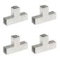 Preview: ARDEBO.de - Pfostenverbinder 4 Stk. T-Form Verzinktes Metall 71 x 71 mm