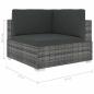 Preview: Modular-Sofa-Eckteil 1 Stk. + Auflagen Poly Rattan Grau