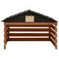 Preview: Mähroboter-Garage Schwarz und Braun 78x74x54 cm Tannenholz