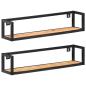 Preview: ARDEBO.de - Wandregale 2 Stk. 80 cm Massivholz Akazie