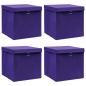 Preview: ARDEBO.de - Aufbewahrungsboxen mit Deckeln 4 Stk. 28x28x28 cm Lila