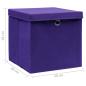Preview: Aufbewahrungsboxen mit Deckeln 4 Stk. 28x28x28 cm Lila