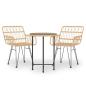 Preview: 3-tlg. Garten-Essgruppe Poly Rattan