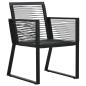Preview: 7-tlg. Garten-Essgruppe Schwarz PVC-Rattan