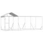 Preview: Outdoor-Hundezwinger mit Dach Silber 6x2x2,5 m Verzinkter Stahl
