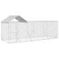 Preview: Outdoor-Hundezwinger mit Dach Silber 6x2x2,5 m Verzinkter Stahl