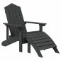 Preview: Adirondack-Gartenst?hle mit Hocker & Tisch HDPE Anthrazit