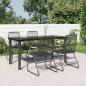 Preview: ARDEBO.de - 5-tlg. Garten-Essgruppe Schwarz PVC Rattan