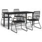 Preview: 5-tlg. Garten-Essgruppe Schwarz PVC Rattan