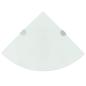 Preview: ARDEBO.de - Eckregale 2 Stk. mit Verchromten Halterungen Glas Wei? 25x25 cm