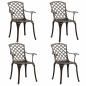 Preview: 5-tlg. Bistro-Set Aluminiumguss Bronzen