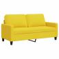 Preview: 2-Sitzer-Sofa Hellgelb 140 cm Stoff