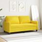 Preview: 2-Sitzer-Sofa Hellgelb 140 cm Stoff