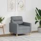 Preview: ARDEBO.de - Sofasessel Hellgrau 60 cm Stoff