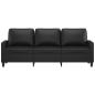 Preview: 3-Sitzer-Sofa Schwarz 180 cm Kunstleder