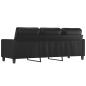 Preview: 3-Sitzer-Sofa Schwarz 180 cm Kunstleder