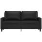Preview: 2-Sitzer-Sofa Schwarz 140 cm Kunstleder