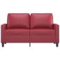 Preview: 2-Sitzer-Sofa Weinrot 120 cm Kunstleder