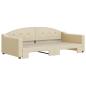 Preview: Tagesbett Ausziehbar Creme 100x200 cm Stoff