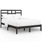 Preview: Massivholzbett Schwarz 140x190 cm