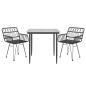 Preview: 3-tlg. Garten-Essgruppe Schwarz Poly Rattan