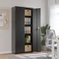 Preview: ARDEBO.de - Aktenschrank Schwarz 90x40x200 cm Stahl