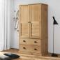 Preview: ARDEBO.de - Kleiderschrank VIGO 90x55x170 cm Massivholz Kiefer
