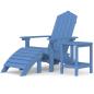 Preview: Adirondack-Gartenstuhl mit Hocker & Tisch HDPE Aquamarin