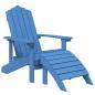 Preview: Adirondack-Gartenstuhl mit Hocker & Tisch HDPE Aquamarin