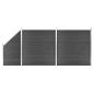 Preview: ARDEBO.de - Zaunelement Set WPC 446x(105-186) cm Schwarz