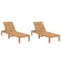 Preview: ARDEBO.de - Sonnenliegen 2 Stk. Massivholz Teak