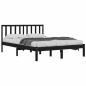 Preview: Massivholzbett Schwarz Kiefer 200x200 cm