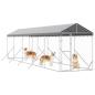 Preview: Outdoor-Hundezwinger mit Dach Silbern 2x10x2,5 m Stahl Verzinkt