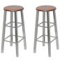 Preview: Barhocker 4 Stk. Silbern und Braun MDF