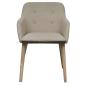 Preview: Esszimmerstühle 4 Stk. Beige Stoff und Massivholz Eiche