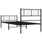Preview: Bettgestell mit Kopf- und Fußteil Metall Schwarz 90x200 cm